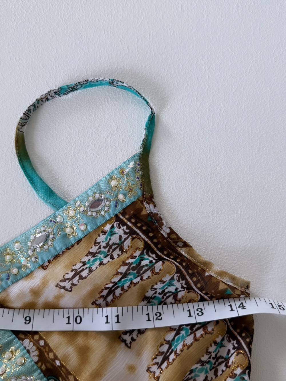 Vintage Y2K Limited Too Turquoise Paisley
Handkerchief Hem Dress - Picture 11 of 13